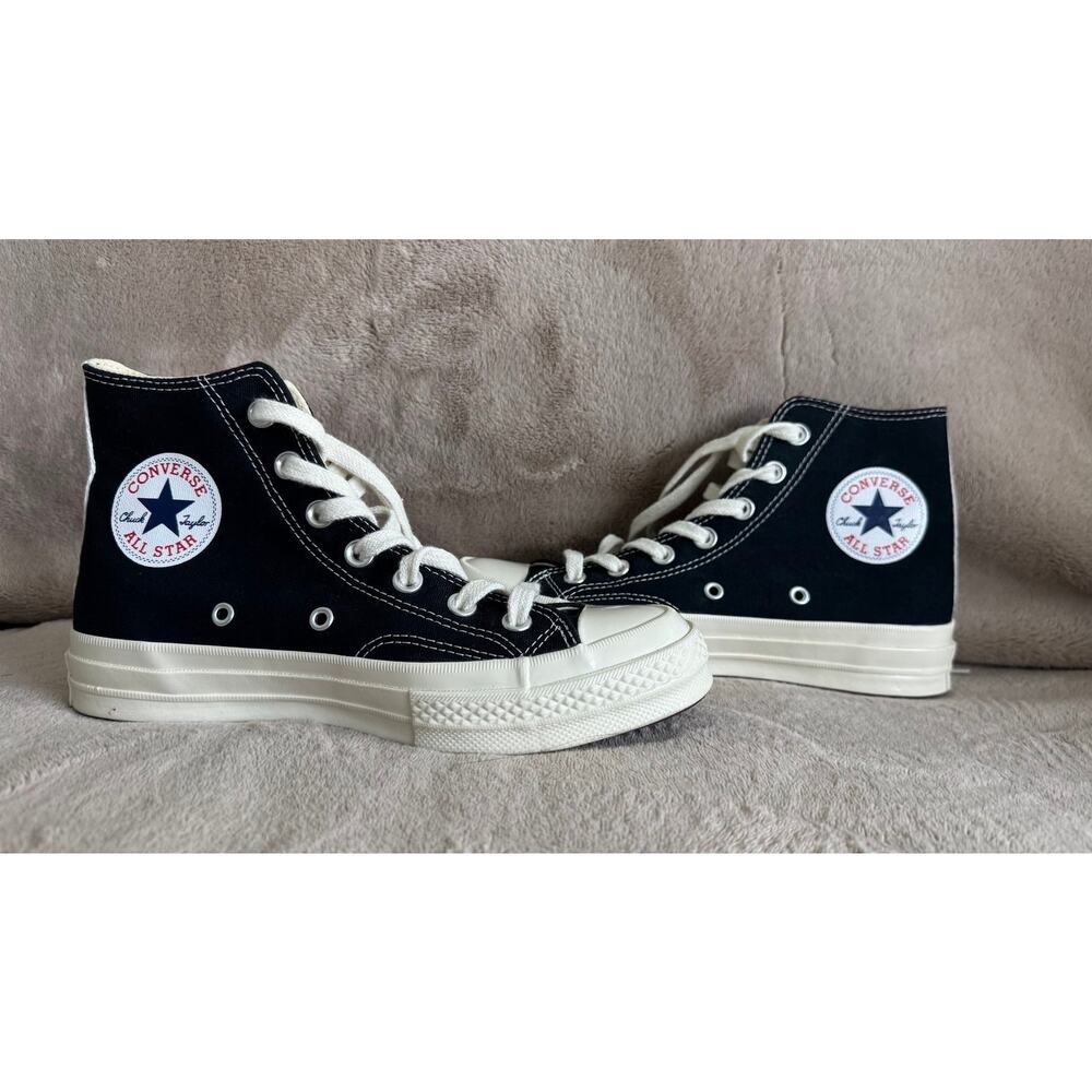 Converse x COMME des GARÇONS PLAY Chuck 70 High Black Heart Unisex-W7/M5 150204C - Picture 7 of 14
